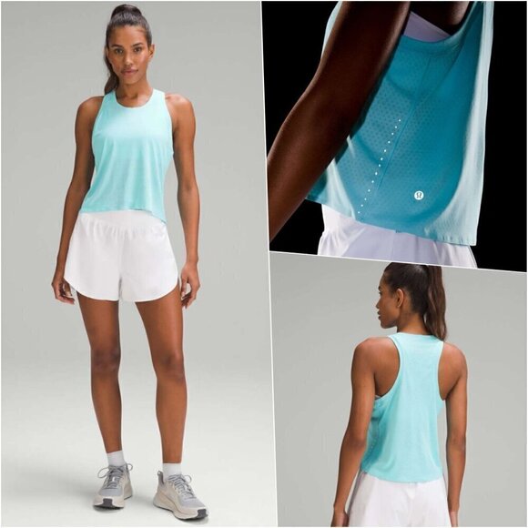 RARE Lululemon Ultra Lightweight Race Length Tank Baby Blue 14 NWOT - Picture 1 of 9